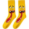Calcetines de Algodón para Hombre de Todas las Estaciones, Divertidos y Modernos, Calcetines para Hombre y Mujer con Expresiones en la Lengua, Calcetines Divertidos Multicolor del Fabricante Ins de Amazon