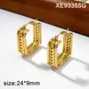Pendientes Geométricos Chapados en Oro de Acero de Titanio Estilo Europeo y Americano, Simples y de Alta Gama, Pendientes Abiertos de Moda para Mujer, Accesorios de Lujo Ligero