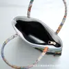 Nova Bolsa de Mão Estilo Étnico Bolsa Bordada em Tecido de Areia Fresca Casual Bolsa Mini de Tecido Dourada Frente e Verso Bolsa Hanfu
