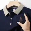 Transmisión en Vivo de Nuevas Camisas Polo de Manga Corta para Hombre de Verano con Bordado, Camisetas de Estilo Delgado de Negocios, Transpirables y Amigables con la Piel, Disponibles para Dropshipping