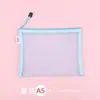 Bolsa de Archivo Transparente Oficina Gran Capacidad Malla de Nailon Duradera Bolsa de Información A4 Mochila Escolar Cierre de Cremallera Bolsa de Almacenamiento