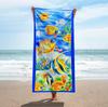 Toalha de Praia Estampada Reativa de Microfibra Transfronteiriça Toalha Absorvente de Secagem Rápida Toalha de Banho para Férias na Praia