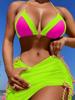 Traje de baño de comercio exterior europeo y americano Venta al por mayor transfronteriza Conjunto de bikini de tres piezas Traje de baño para mujer Bikini Moda europea y americana