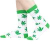 Explosões transfronteiriças da Amazon série de plantas verdes meias jacquard algodão cano médio meias da moda desenhos animados divertidos meias de chão atacado