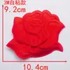 Pegatinas de Tela con Flores Bordadas Rojas Autoadhesivas Sin Costura Parche de Planchar de Color Sólido con Letras para Reparar Agujeros en la Ropa