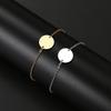 Pulseira Pingente Redondo Minimalista Design de Nicho Pingente Redondo Banhado a Ouro Presente para Menina DIY Gravação Pulseira de Flor Processamento