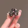 Novo Presilha de Cabelo com Strass Pequena Garra para Mulheres Presilha Ondulada para Cabelo Franja da Frente Cabelo Fino Estilo de Cabelo de Princesa Grampo de Cabelo Exquisito