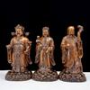 Imitação de madeira escultura Fu Lu Shou Xi Cai Samsung Decoração Deus da riqueza Buda Velho Comemorando Aniversário Sala de estar Decoração de escritório