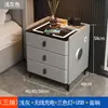 Mesita de Noche Inteligente Multifuncional, Almacenamiento de Lujo Ligero para Dormitorio, Carga Inalámbrica, Audio Bluetooth, Gabinete de Mesita de Noche, Madera Maciza