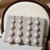Brincos Longos de Pérola Estilo Exquisito Feminino, Brincos de Nicho, Brincos Simples e Versáteis, Brincos de Luxo Leve e de Alta Qualidade