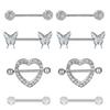 Aço inoxidável diamante amor anel língua anel 8 peças conjunto de multi-cor europeu e americano moda punção fabricantes de jóias spot atacado
