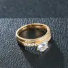 Anillo de pareja para parejas europeas y americanas más vendido en Amazon chapado en oro con circonita incrustada Fábrica de Anillos Directo joyería clásica