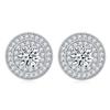 Aretes de Plata Esterlina Piedra Natural Alta Calidad Constelación Polvo Diamante Zircón Diamante Redondo Aretes 925 Aretes Nicho Venta al por Mayor