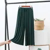 Calça Pantalona Larga Slimming Estilo Coreano Verão Nova Modal Fina Cintura Alta Plus Size Casual Cropped Reta Tendência