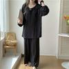 Pijamas de mujer de primavera y otoño de algodón y seda con sensación fresca, nuevo Guofeng, ropa para el hogar, ropa exterior, traje simple de nuevo estilo chino de algodón y seda fino