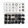 Kit de vedação de ilhós preto com anel de vedação, 125 peças
