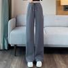 Pantalones anchos y gruesos con forro polar para chica gordita, de talla grande, para otoño e invierno, nuevos pantalones rectos adelgazantes de cintura alta para hombres y mujeres.