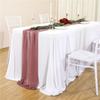 Camino de mesa de gasa en verde salvia perla para decoración de mesa de banquete de bodas, disponible en ocho colores, directo del fabricante, venta al por mayor