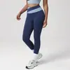 Calça Legging Cropped para Yoga, Corrida e Esportes ao Ar Livre, com Bloqueio de Cor Transfronteiriço, Cintura Alta e Efeito Levanta Bumbum, para Mulheres