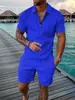 2026 Estilo Nuevo Europeo para Hombre Estación Independiente Fuente Casual Bloque de Color POLO Cremallera Cuello Solapa Camisa Manga Corta Conjunto