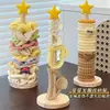 Organizador de Gomas para el Cabello Creativo con Soporte de Exhibición Organizador de Escritorio Madera Maciza Pinza de Tiburón para Gomas del Cabello Estante de Almacenamiento de Accesorios para el Cabello