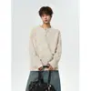 Camiseta de Manga Larga Casual Holgada Versátil Texturizada con Cuello Henley Arcoíris Nube Talla Grande Tendencia Japonesa Otoño 2026