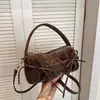 Bolso Cruzado de Hombro Único con Pliegues Moda Estilo Coreano Nuevo Modelo Otoño Temprano 2026 Color Sólido Único Textura Ins Trendy Bolso Almohada
