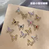 Joias para Nail Art de Borboleta Nova Cor Super Brilhante Diamante Olho de Cavalo Borboleta Oca Estereoscópica Acessórios de Decoração para Unhas de Liga