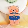 Broche Acrílico Coreano Ins Lindo Insignia de Oso de Dibujos Animados Colgante para Bolsa Adorno para Niñas Parche