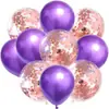 Set de Globos Metálicos Redondos Transparentes Gruesos con Lentejuelas de 12 Pulgadas Transfronterizo Combinación Fiesta Decoración de Cumpleaños Bola de Confeti Venta al por Mayor