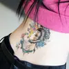 Pegatinas de tatuaje de dibujos animados coloridas estilo japonés para niñas con lindos patrones de gato y flor, pegatinas de tatuaje de decoración corporal dulces y geniales personalizadas
