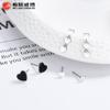 Aretes de plata de ley 925 con epoxi negro, encantadores, nuevos de moda para mujer, tres encantadores clavos para el cartílago de la oreja, estilo simple, joyería para la oreja