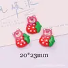 Resina de simulación accesorios lindo creativo oso fresa dona DIY funda para teléfono móvil hebilla de zapato accesorios para el cabello material de parche