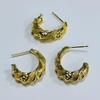 Aretes DIY de Nueva Llegada con Forma de C de Latón Pendientes Europeos y Americanos Clavos para Orejas Nicho Venta Caliente Huesos Exagerados con Forma de Serpiente
