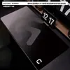 Alfombrilla de ratón para gaming de gradiente negro y gris minimalista, extragrande, con borde de bloqueo, antideslizante, para teclado de computadora de oficina y escritorio de gaming