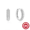 Nuevos Pendientes de Plata de Ley 925 con Elemento Retorcido de 8 Caracteres, Pendientes de Gama Alta Incrustados con Diamantes, Pendientes Elegantes Más Vendidos en Europa y América