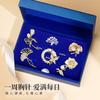 Conjunto de Broches com um Toque de Luxo Leve de Alta Qualidade, Broches Florais Exquisitos, Perfeito para um Presente de Aniversário para Sua Namorada