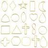 Mistura de 17 Peças Grandes Aço Inoxidável Cor Aço Geométrico Gota d'Água Redondo Estrela de Cinco Pontas Cruz Fronteira DIY Acessórios para Joias