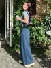 Pantalones de Mezclilla Azul Oscuro de Pierna Ancha para Mujer, Nuevo Estilo Verano 2026, Cintura Alta, Adelgazantes, Sueltos, Modernos, Versátiles y Favorecedores Pantalones Casuales