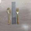 Spot Louças Descartáveis Mini Uv Rosa Dourado Garfo e Colher Dourada Conjunto de Louças para Festa de Aniversário Amazon Transfronteiriço