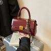 Bolso de Cuero Retro de Alta Gama con Aceite y Cera para Mujer 2026 Nuevo Otoño e Invierno Versátil Bolso Cruzado de Moda Pequeño Bolso de Mano Cuadrado