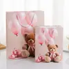 Bolsa de mano con ventana en forma de corazón lista para usar de Kobo Co. - Bolsa de regalo de alta gama, engrosada, empotrada con impresión de logotipo, adecuada para souvenirs