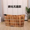 Bañera de Madera Engrosada Barril de Baño Barril de Baño de Cuerpo Completo para Adultos Lavabo de Ducha para el Hogar Barril de Vaporización de Madera Maciza Barril de Sudoración Bañera