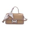 Bolso Cuadrado Pequeño Portátil de Bolsillo Multicapa de Alta Gama para Mujer 2025 Nuevo Transfronterizo de Contraste de Color Bufanda de Seda Bolso de Hombro Cruzado