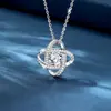 Colar Trevo de Quatro Folhas em Prata de Lei S925 para Mulheres, Cravejado com Diamantes, Luxo Leve, Corrente de Clavícula de Alta Qualidade, Design de Nicho, Presente para Namorada