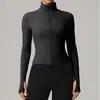 Lulu mismo estilo chaqueta deportiva para exteriores mujer ajustada secado rápido para correr fitness yoga ropa de alpinismo ciclismo cortavientos top