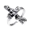 Anillo vintage de acero inoxidable transfronterizo europeo y americano, anillo de acero de titanio para hombre con forma de serpiente