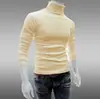 294 Nova Camiseta Masculina de Cor Sólida para Comércio Exterior Gola Alta Manga Longa Primavera Outono Inverno Camisa Básica Camisa de Tricô Pulôver Coreano