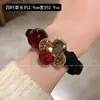 Goma para el Pelo de Perla Alta Elasticidad Cuerda para el Cabello para Mujeres, Goma para el Pelo con Tachuelas de Diamante de Lujo Ligero, Banda de Goma de Nuevo Estilo, Hortensia de Cristal Apm