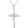 Collar de Cruz con Circonita de Amor Estilo Nuevo Europeo y Americano Collar de Pascua Joyería Moderna Versátil Elegante para Mujeres
